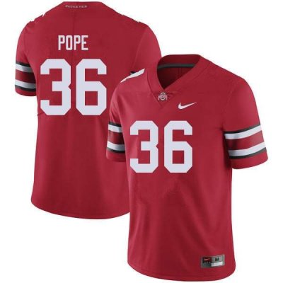 NCAA Ohio State Buckeyes Men's #36 K'Vaughan Pope Red Nike Football College Jersey GHO7845NL